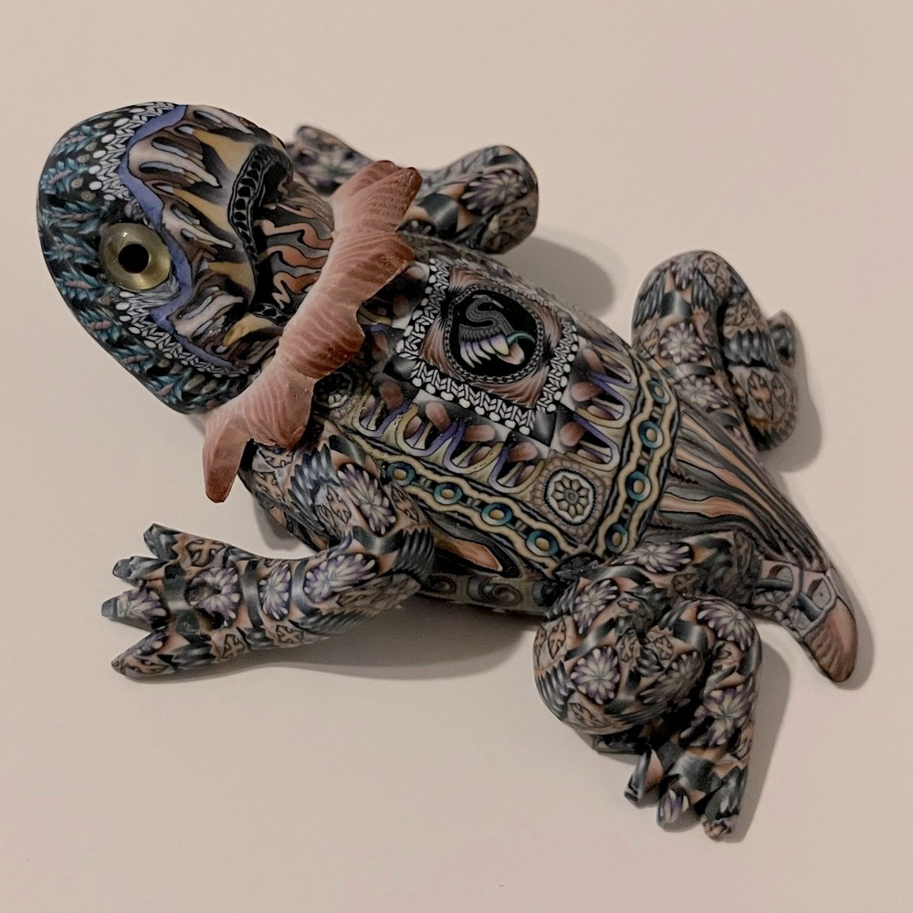Jon Stuart Anderson Polymer Clay Lizard Figurine